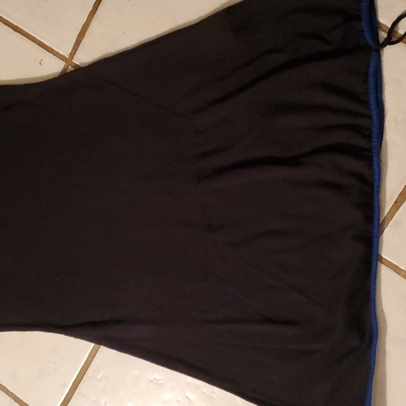 AX Armani Exchange Dress Size S black ribbed sweater dress and blue trim - Picture 6 of 11